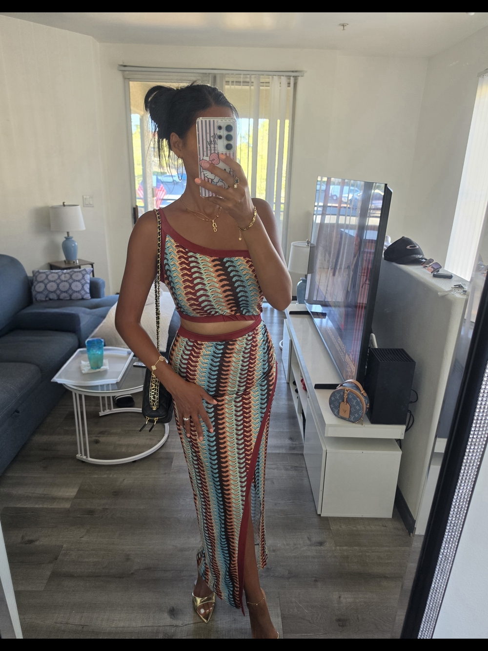 Multicolor Two-Piece Set - Tank Crop Top & Maxi Skirt - Picture 7 of 13
